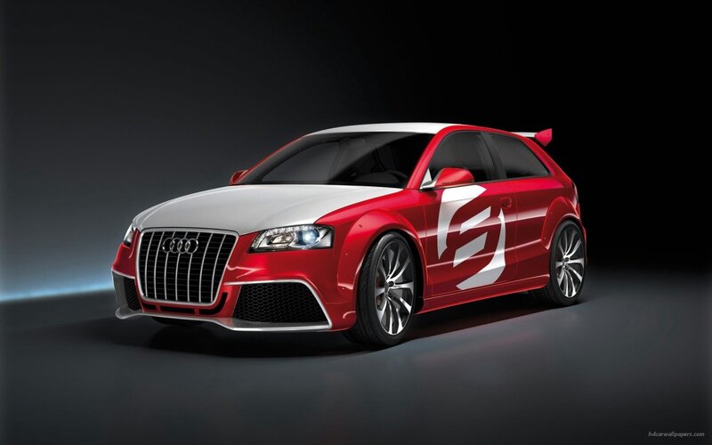 Red and White Audi Car — Dramatic, Digital Art