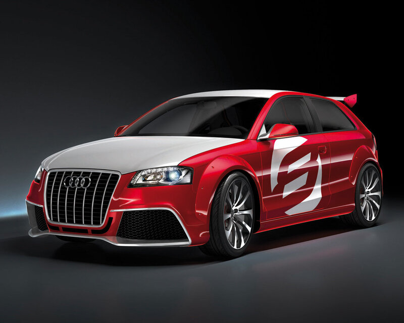 Red and White Audi Car — Dramatic