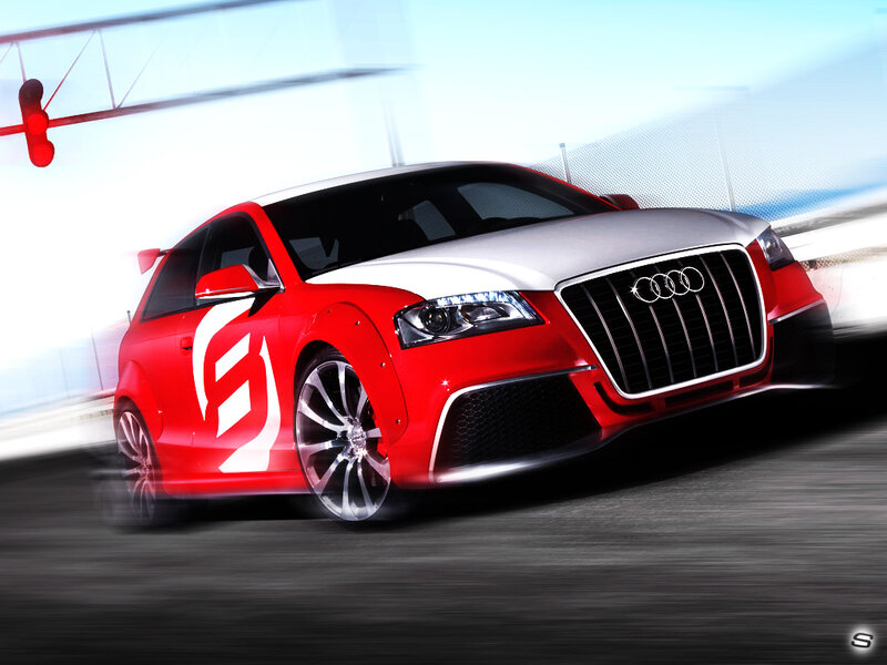 Red and White Audi Car — Dynamic
