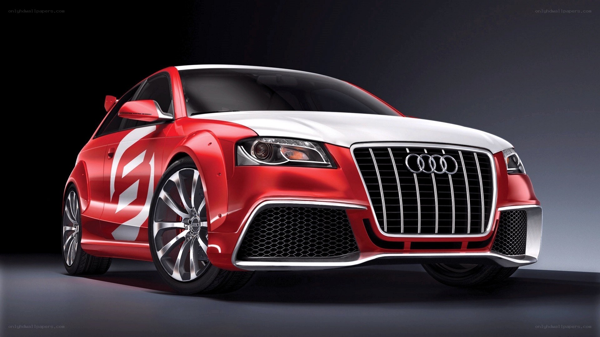 Red and white Audi concept car