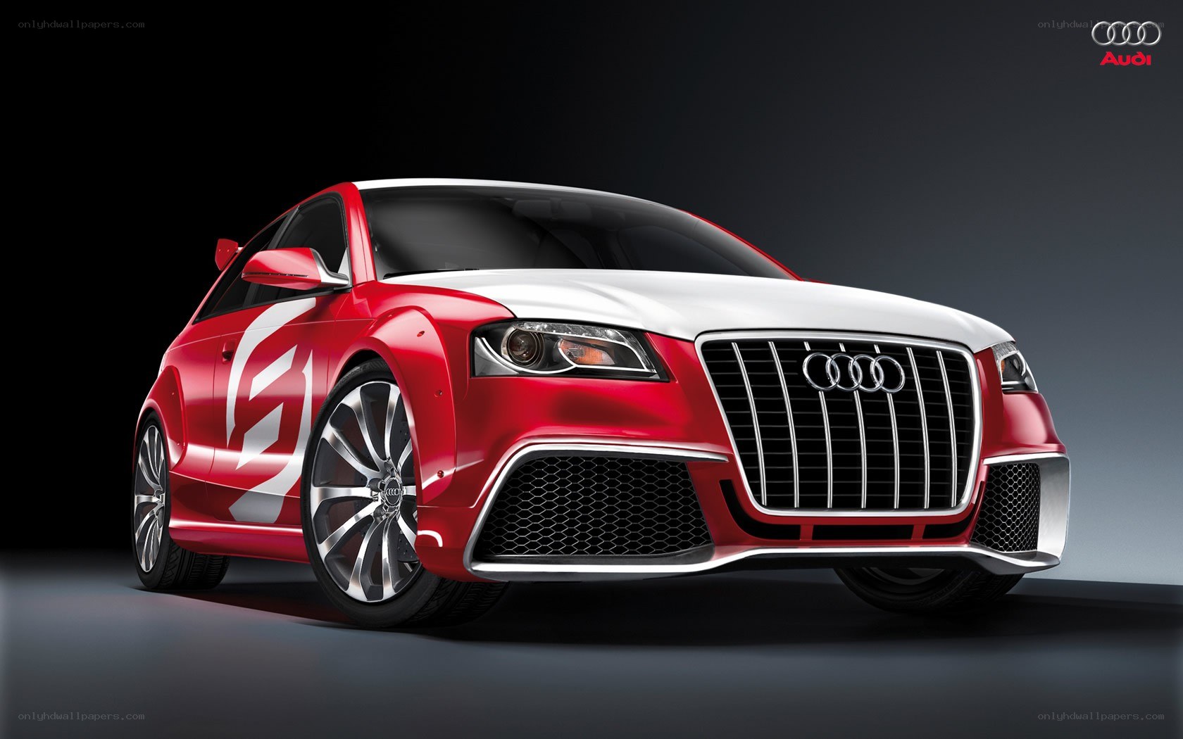 Red and white Audi concept car
