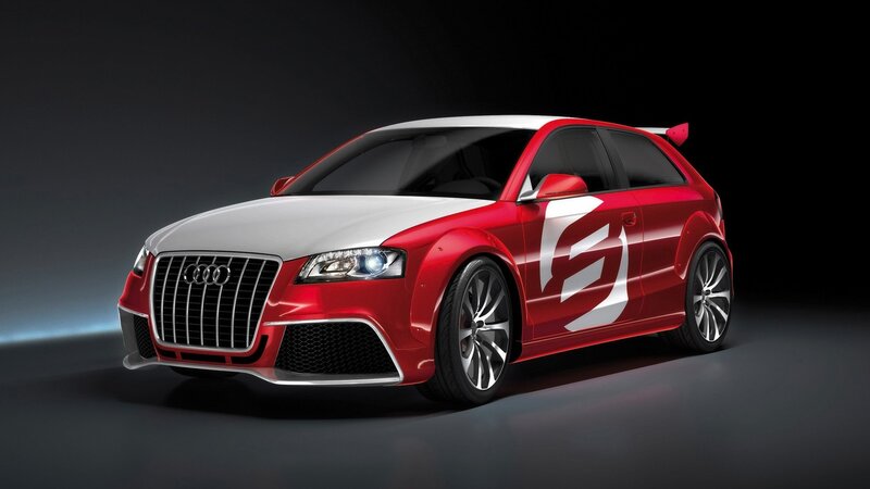 red and white audi hatchback