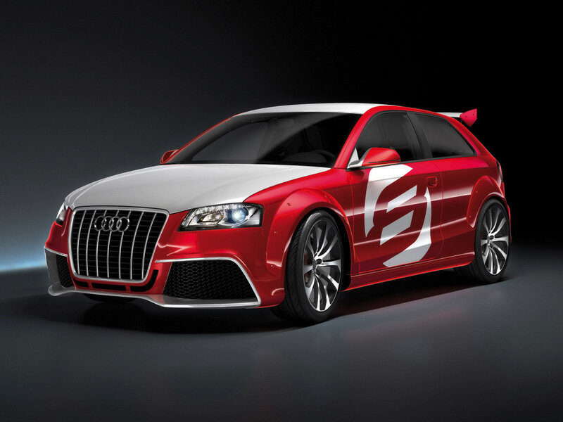 red and white audi race car