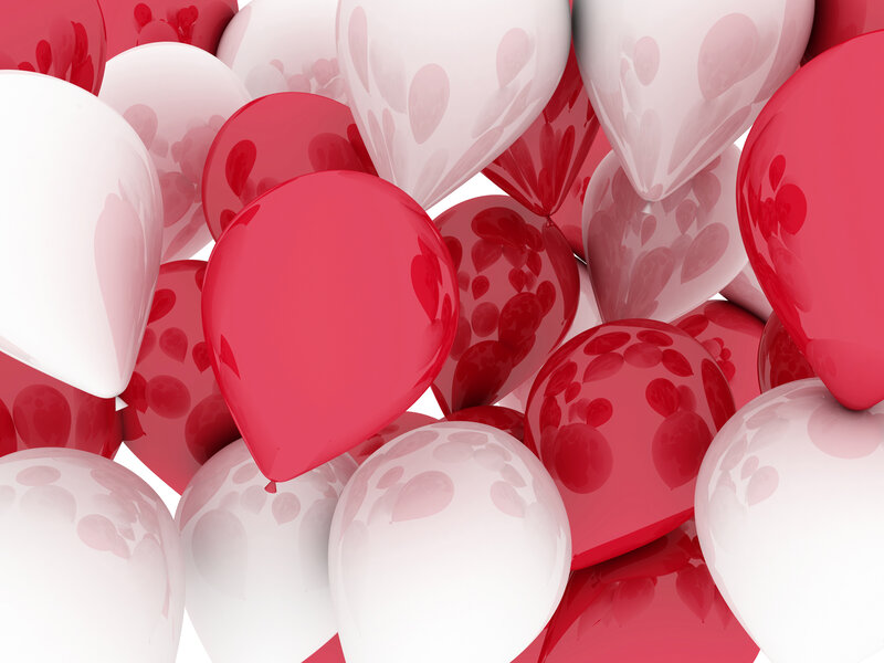 Red and White Balloons — Festive