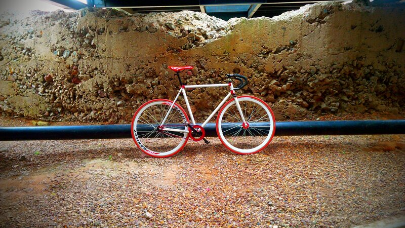 Red and White Bicycle