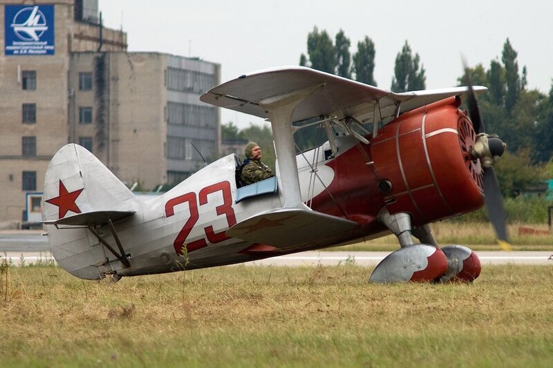 Red and White Biplane