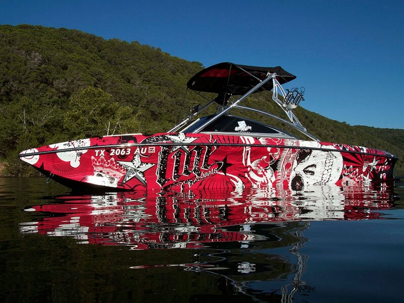 Red and White Boat — Calm