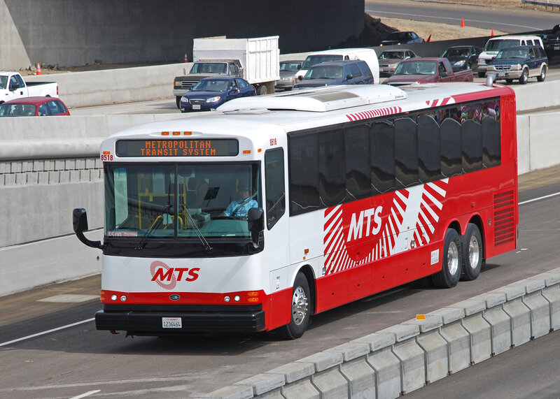 Red and White Bus