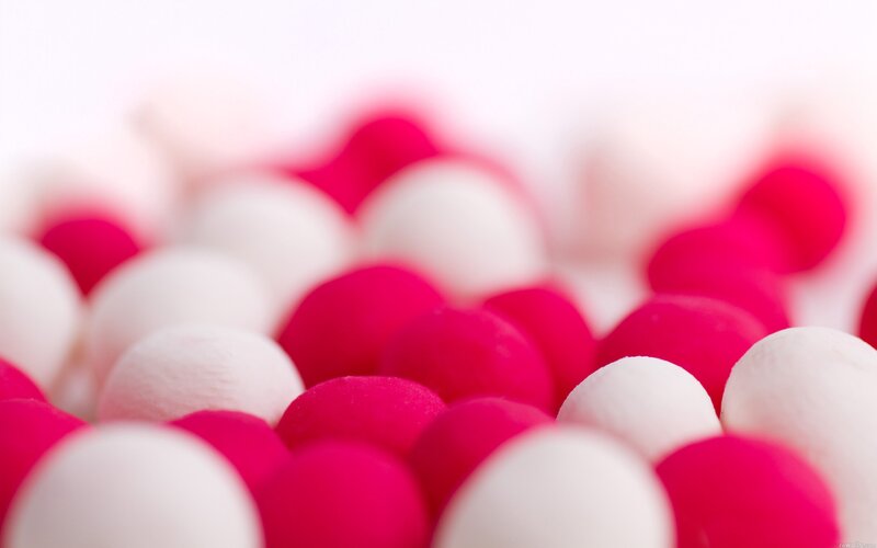 Red and white candy balls