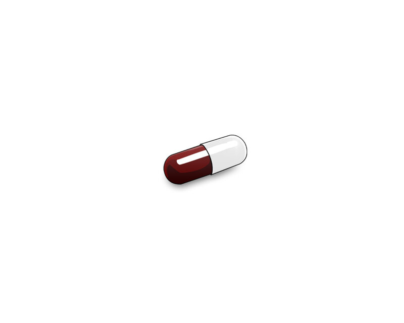 red and white capsule