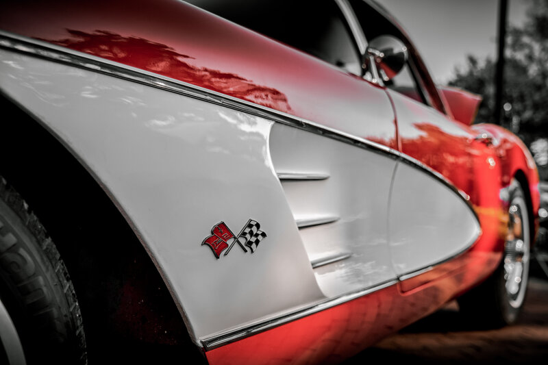 Red and White Car — Dramatic, Photograph