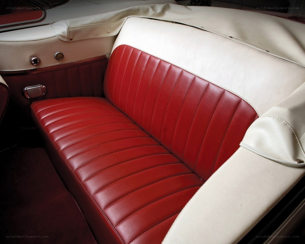 red and white car interior