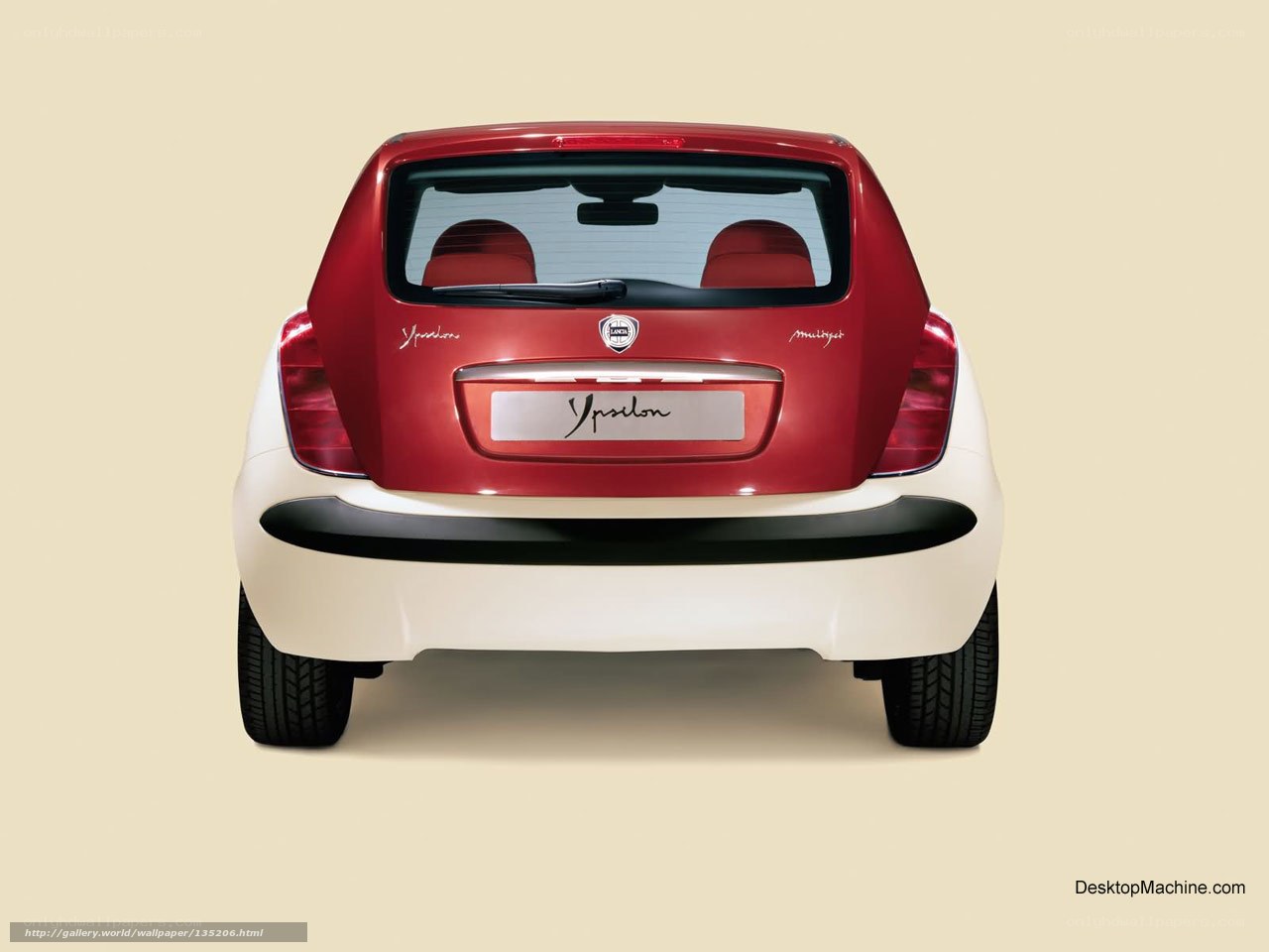 red and white car rear view