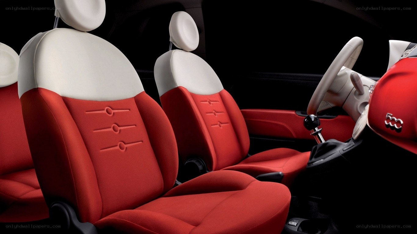 red and white car seats