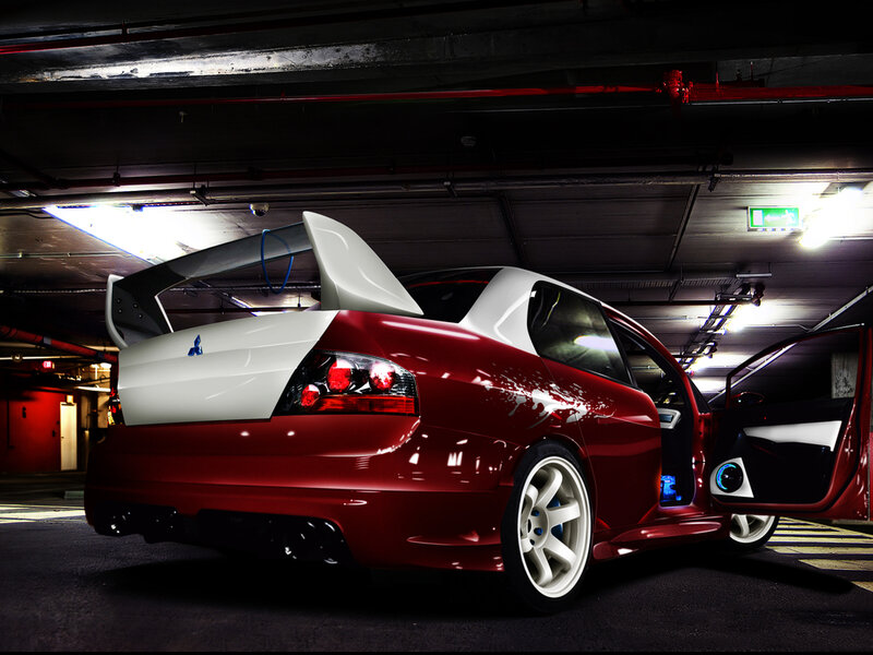 Red and White Car