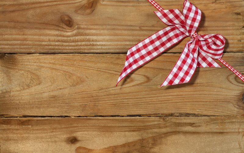 Red and White Checkered Bow