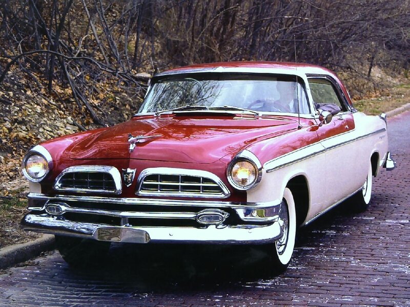 Red and white classic car