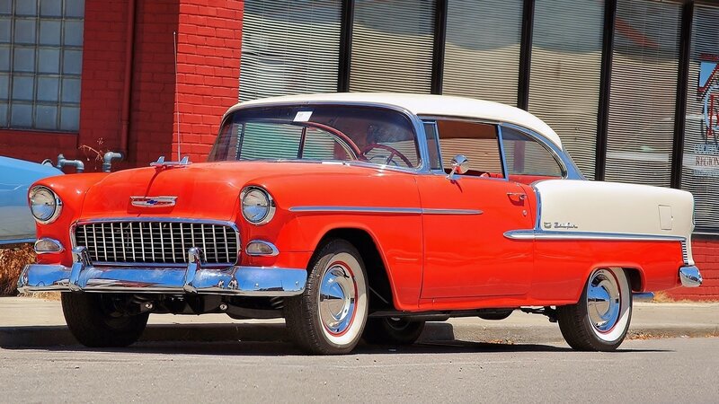 Red and White Classic Car — Bright, Afternoon