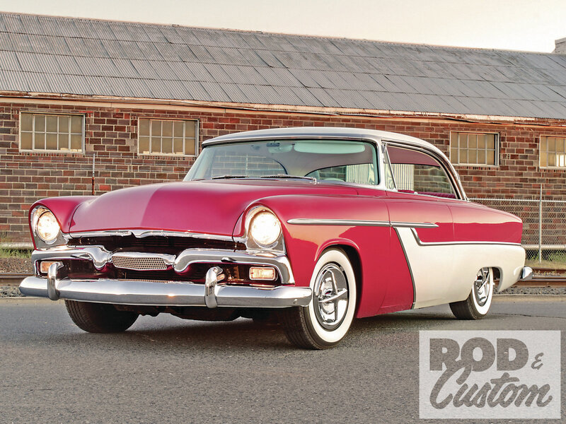 Red and White Classic Car — Dramatic, Afternoon, Photograph