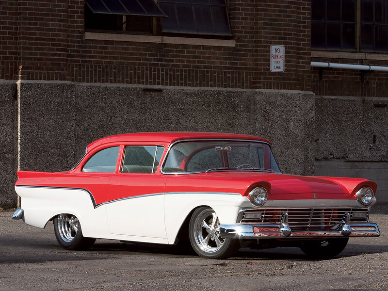Red and White Classic Car — Dramatic, Afternoon