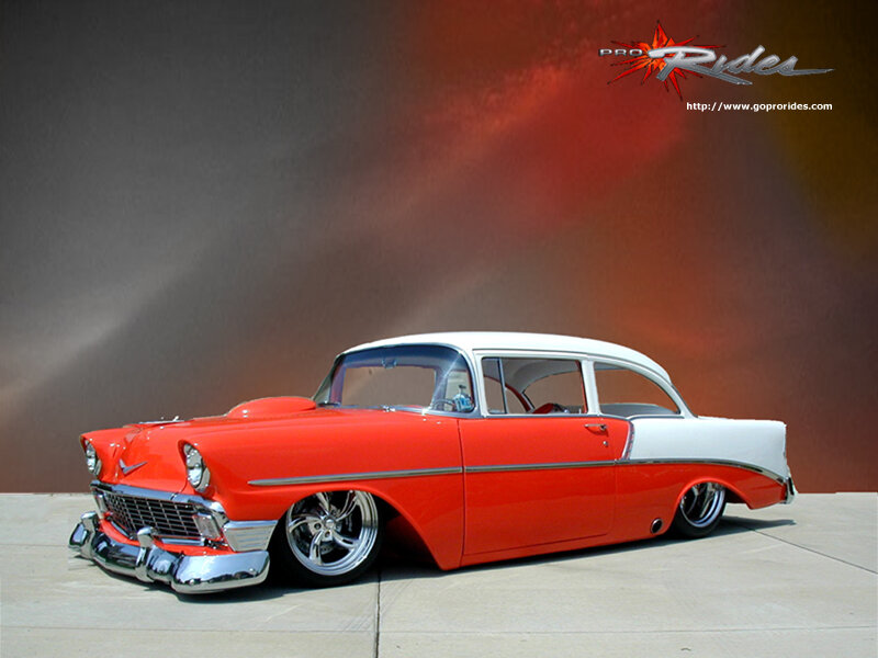 Red and White Classic Car — Dramatic, Photograph, Wall