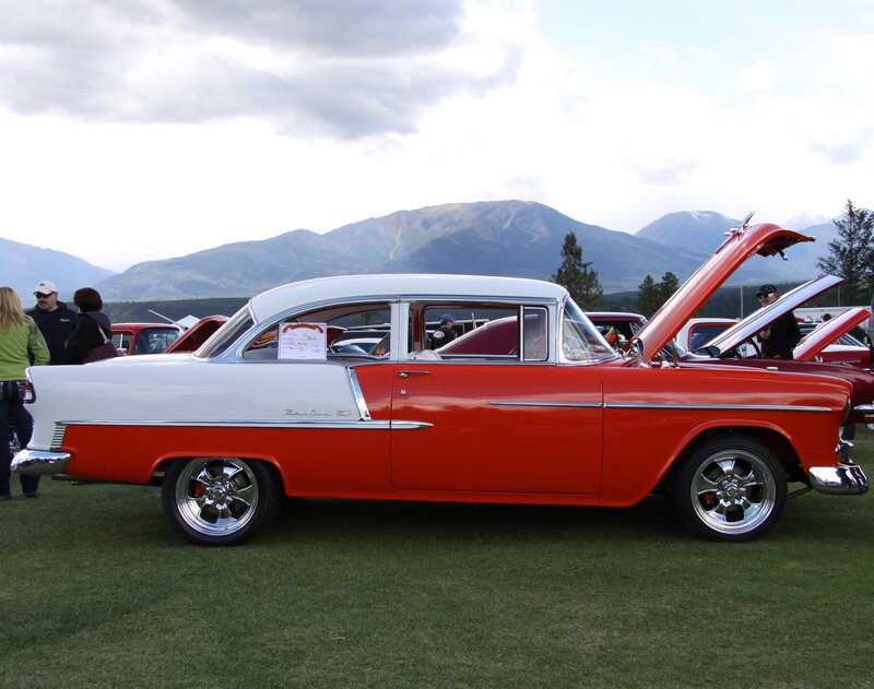 Red and White Classic Car — Outdoor, Afternoon