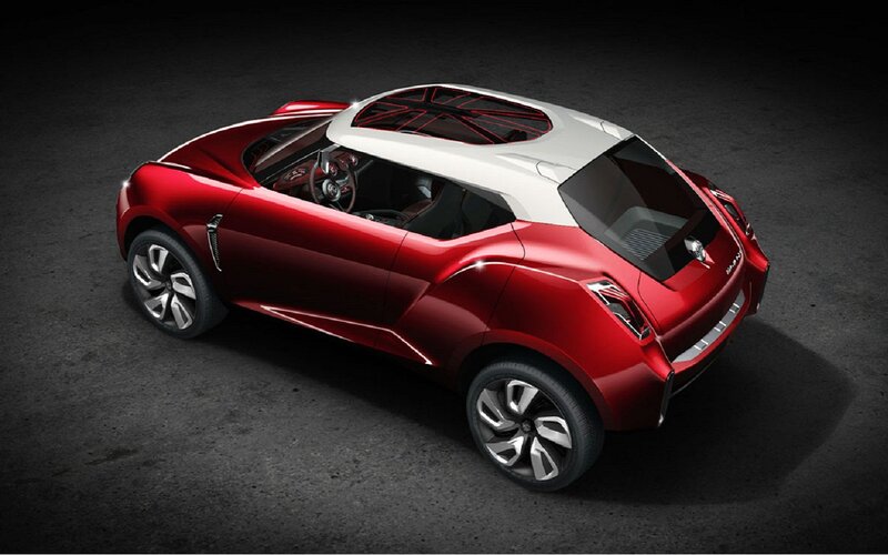 Red and White Concept Car — Dramatic, 3d Render, Steering Wheel