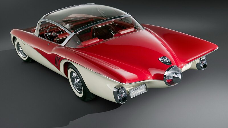Red and White Concept Car — Dramatic, Photograph, Interior