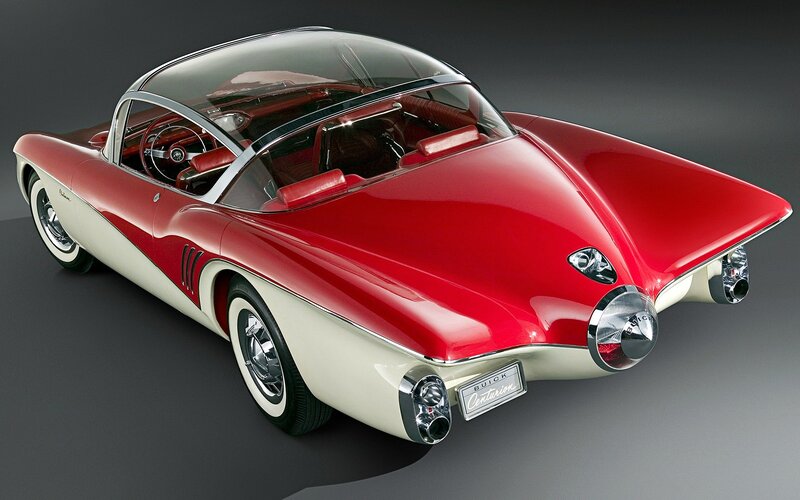 Red and White Concept Car — Dramatic, Photograph, Steering Wheel, Interior
