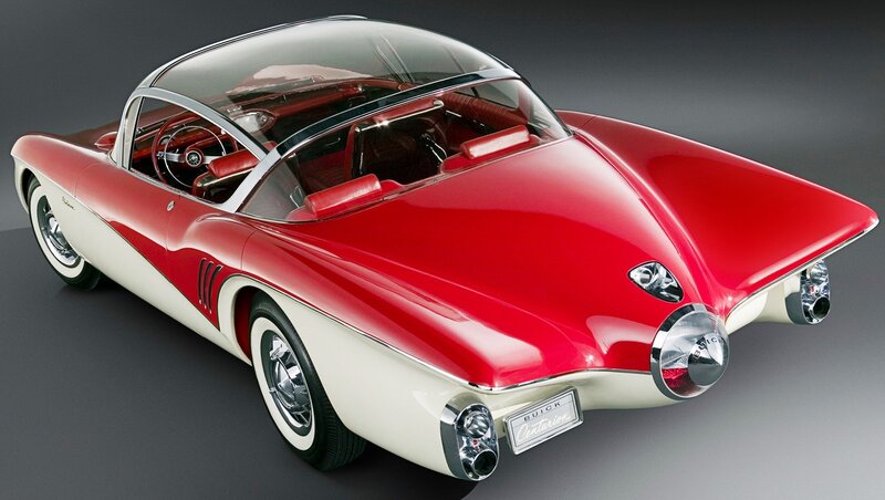Red and White Concept Car — Dramatic, Photograph, Steering Wheel