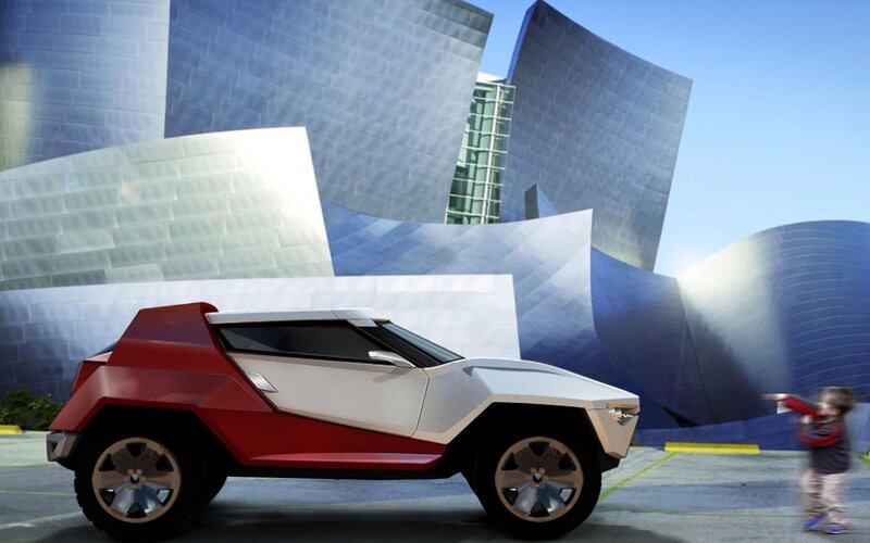 Red and White Concept Car — Modern, Afternoon