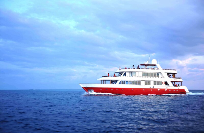 Red and White Cruise Ship
