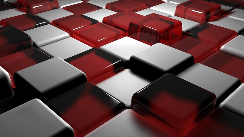 Red and white cube pattern