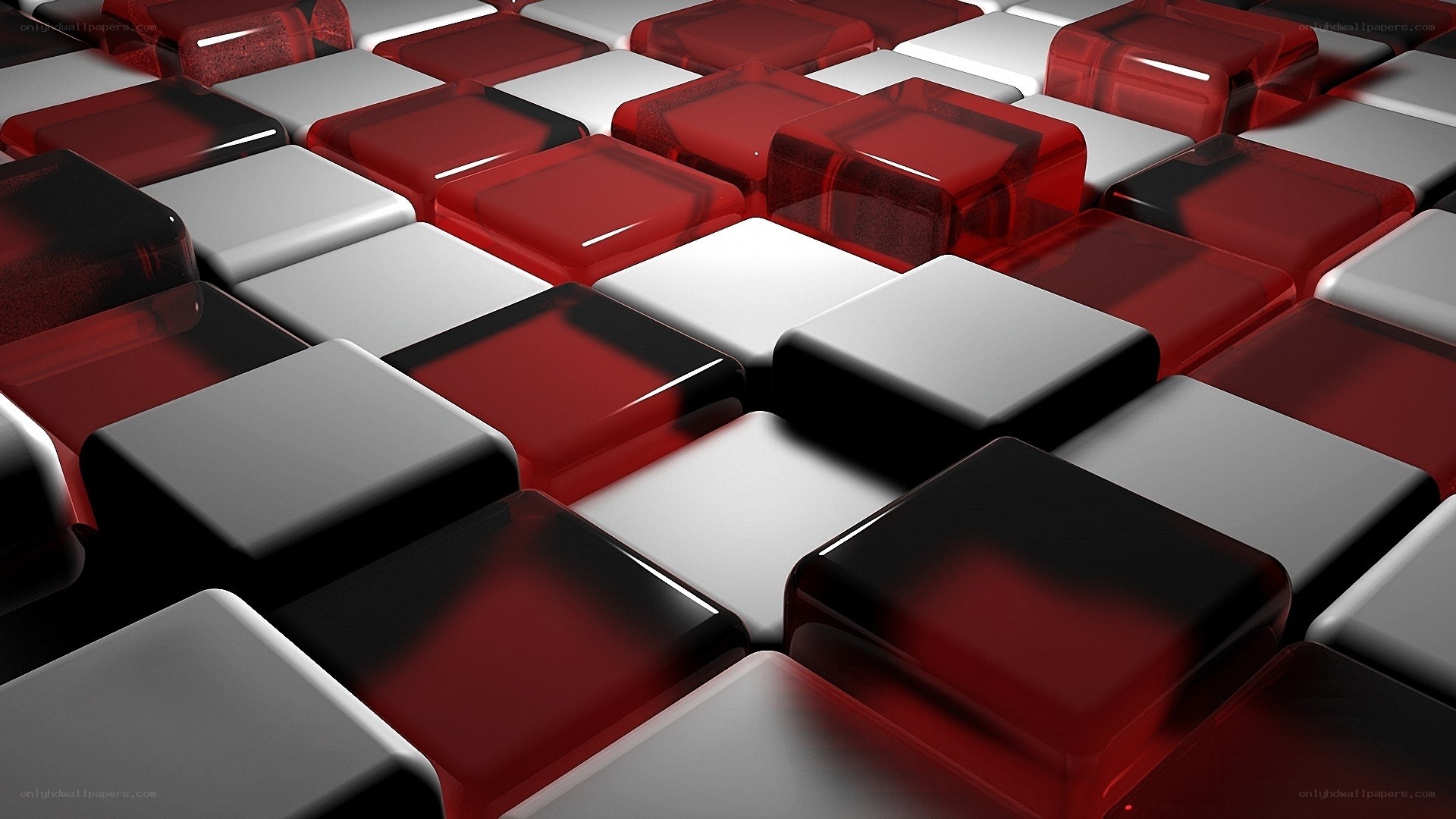 Red and white cube pattern
