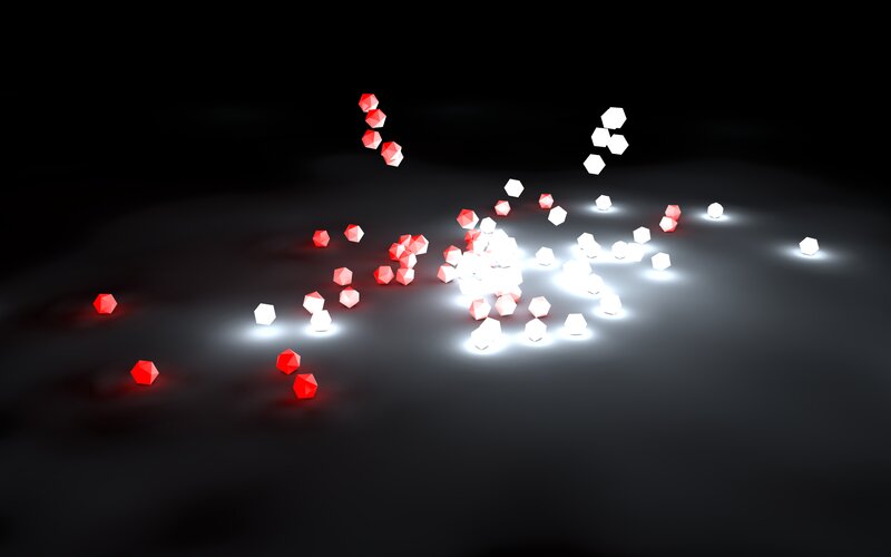 Red and White Cubes — Black