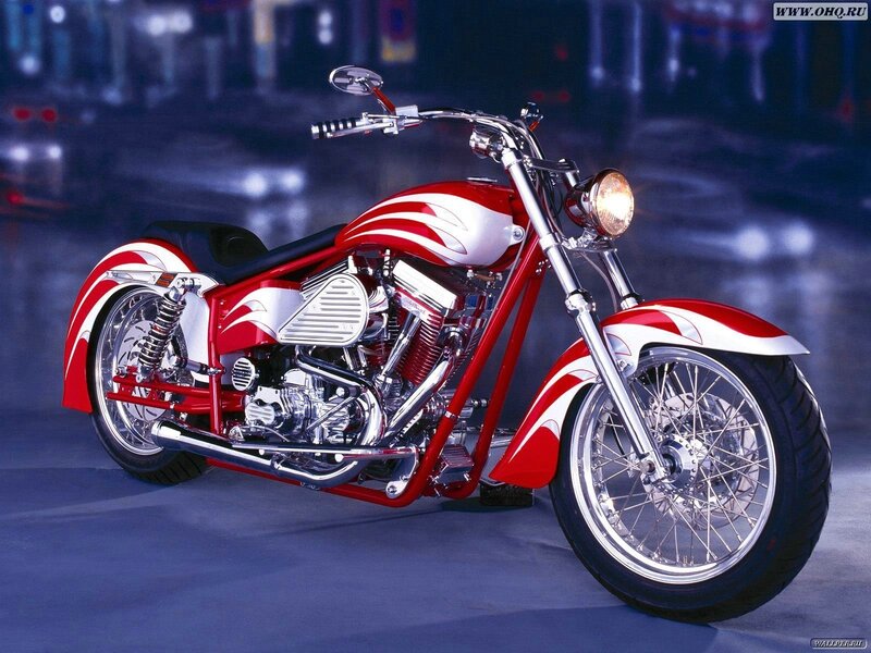 red and white custom motorcycle