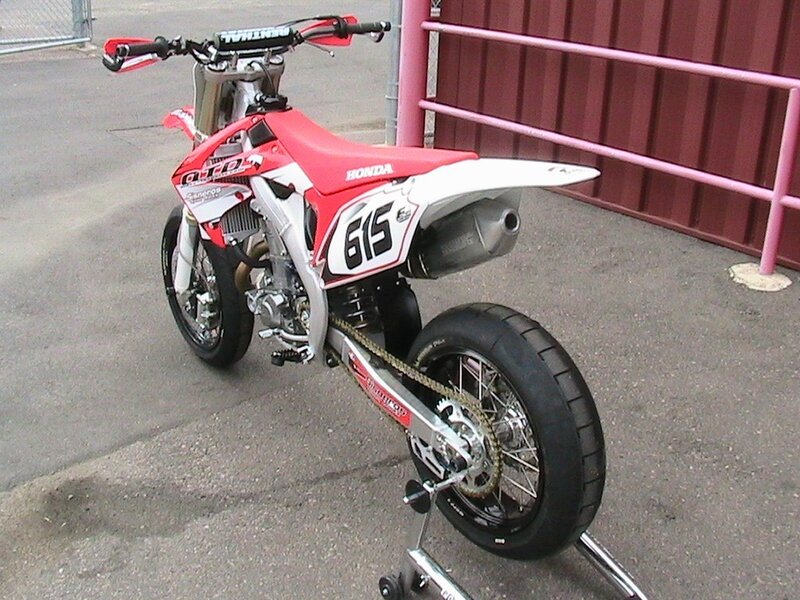 red and white dirt bike