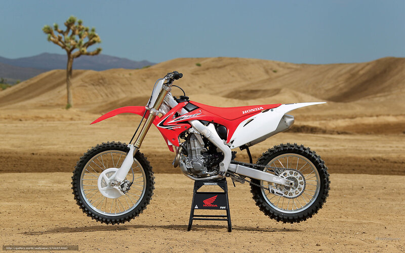 Red and White Dirt Bike — Desert