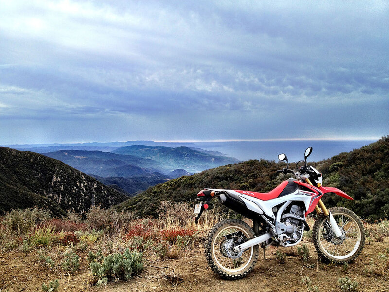 Red and White Dirt Bike — Dramatic
