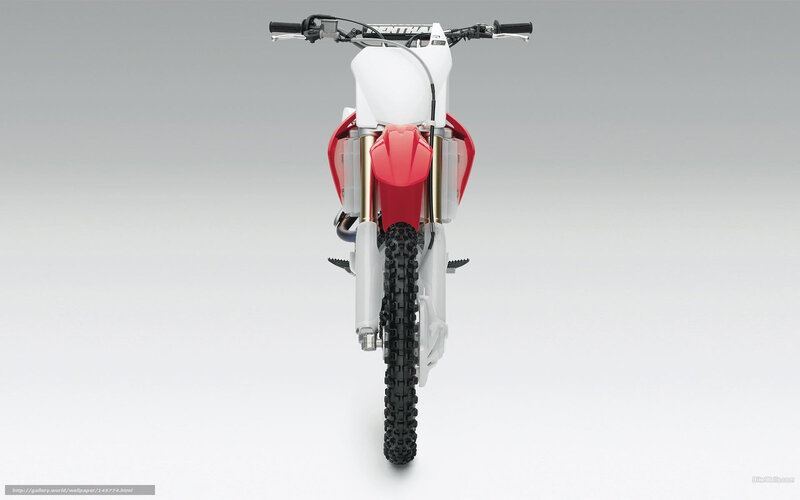Red and White Dirt Bike — Neutral, Photograph, Handlebars, Front Wheel, Fender