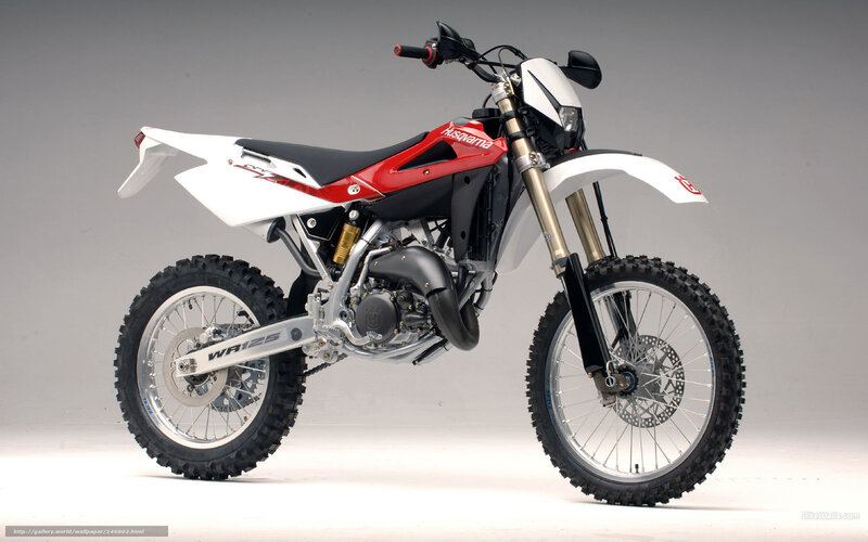 Red and White Dirt Bike — Neutral, Photograph, Motorcycle, Front Wheel