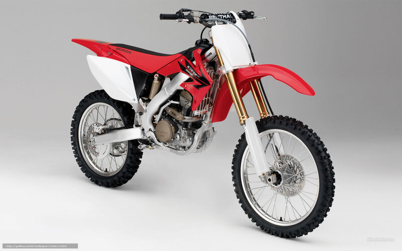 Red and White Dirt Bike — Neutral, Photograph, Motorcycle, Handlebars, Front Wheel