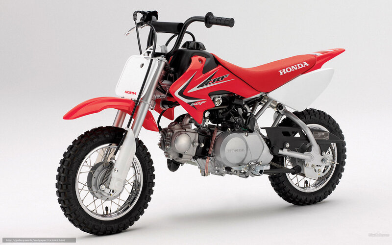 Red and White Dirt Bike — Neutral, Photograph, Motorcycle