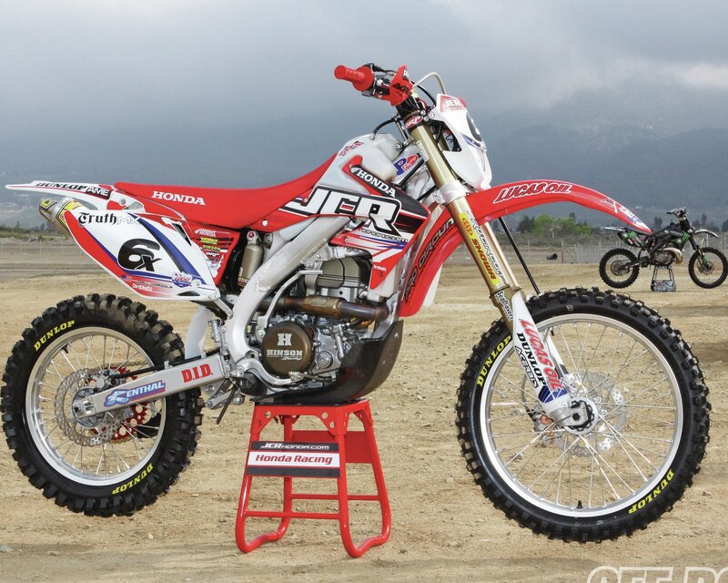 Red and White Dirt Bike — Outdoor, Photograph