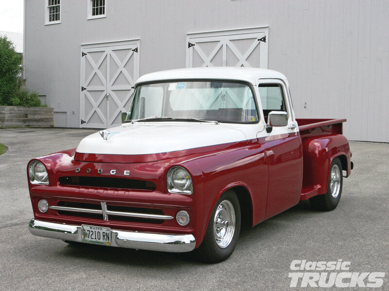 Red and White Dodge Truck