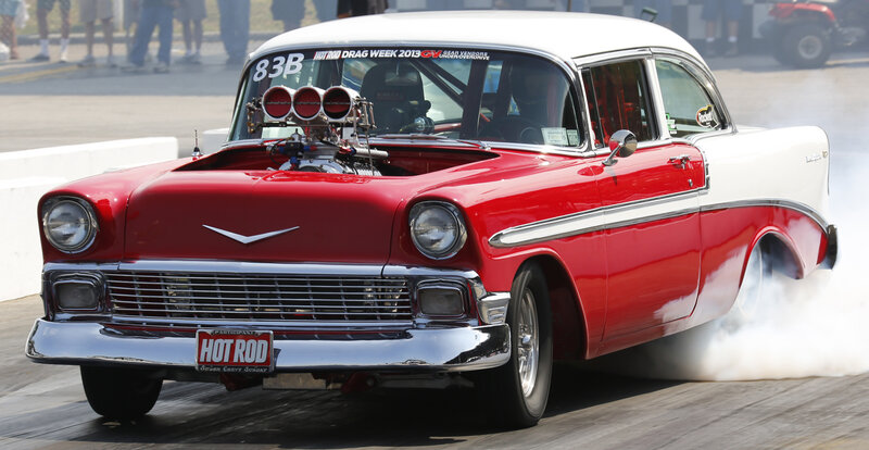 Red and White Drag Car — Dynamic