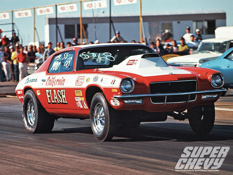 Red and White Drag Car