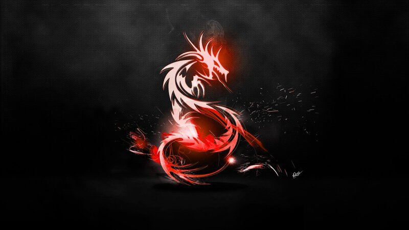 Red and White Dragon — Black