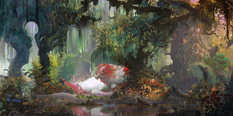 Red and White Dragon — Green