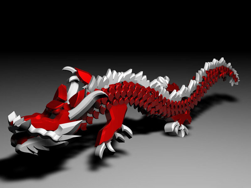 Red and White Dragon